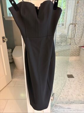 Veronica Beard Black Strapless Sheath Dress